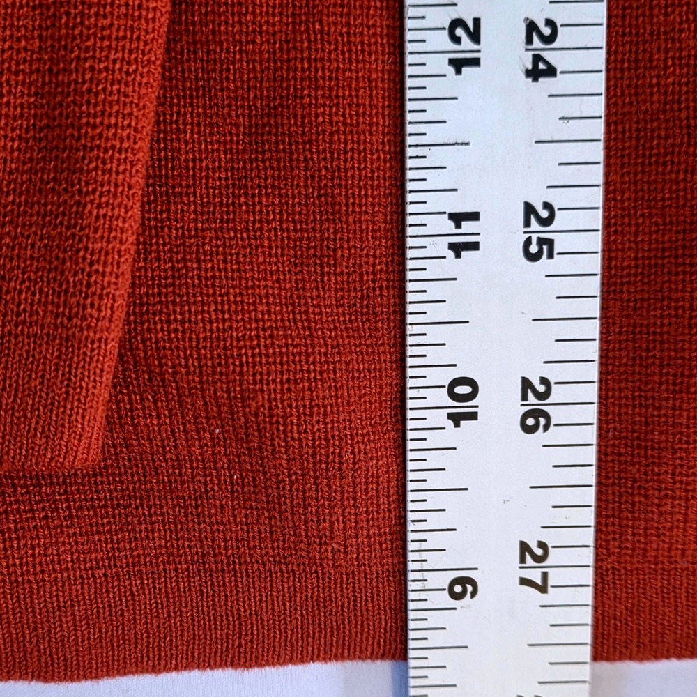 Unionbay Mens Vtg V-Neck Stripe Sweater Burnt Orange Nvy Blue Size Large 90s Y2K - Picture 5 of 5